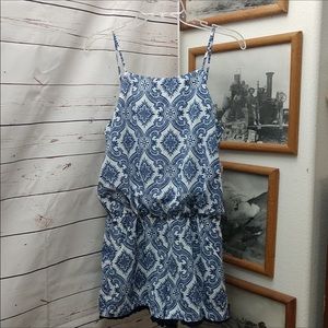 NWT Blue and White Romper & Flip Flop Set
